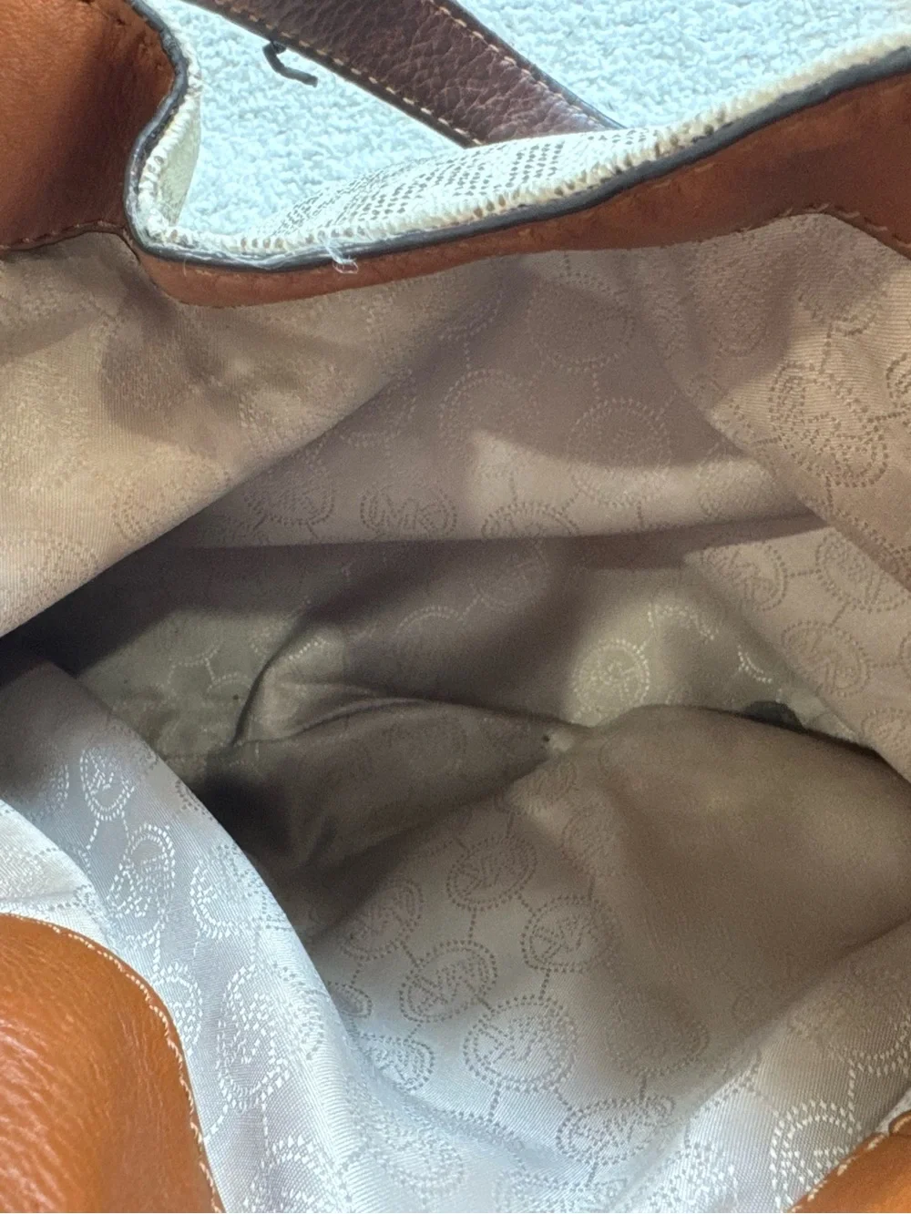 Michael Kors Cream MK Logo Hobo Bag